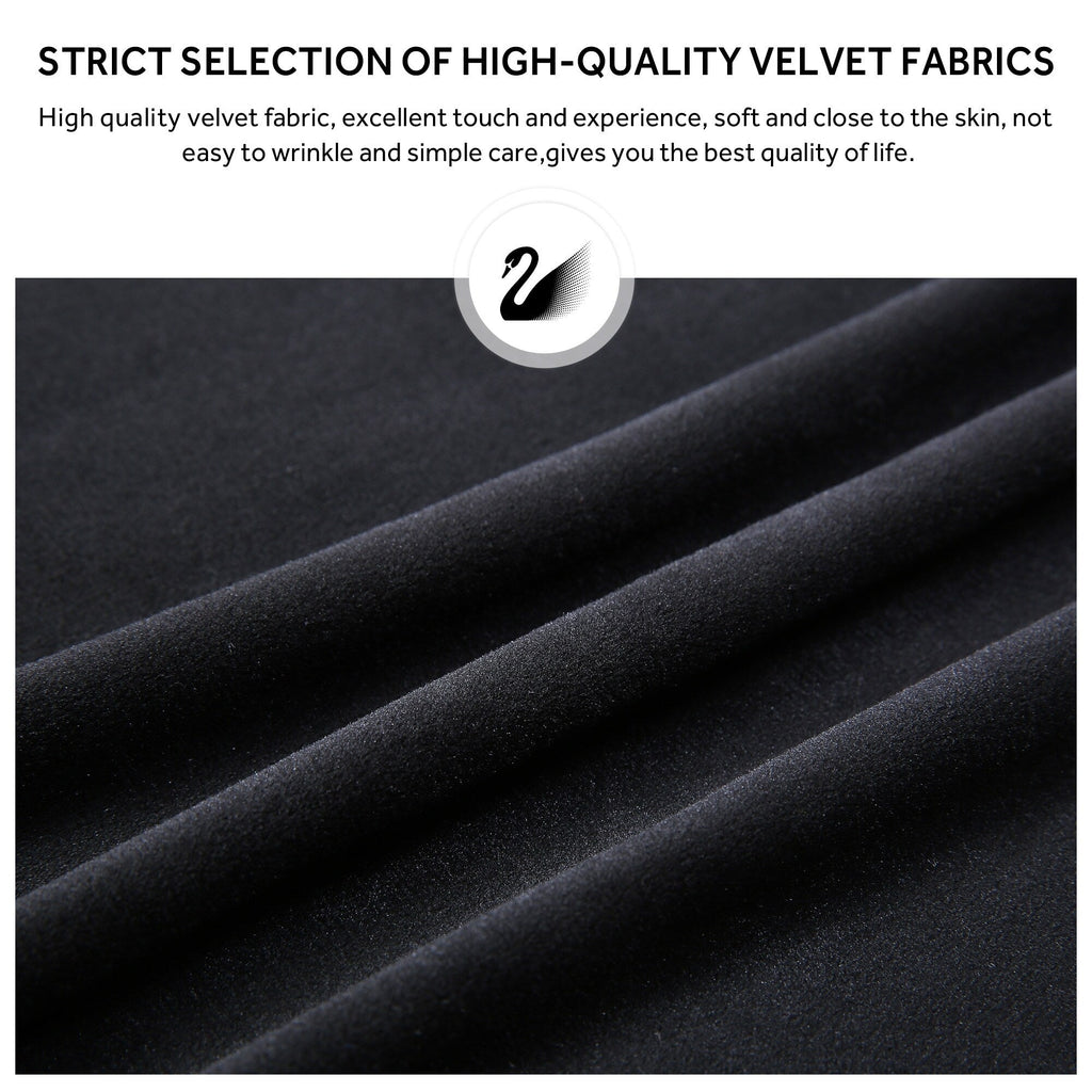 Chaise de salle à manger capitonnée en velours avec pieds en bois massif, lot de 6