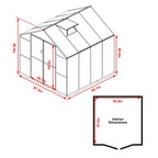 Serre de jardin en aluminium VEIKOUS avec ventilation de toit réglable et porte verrouillable, gris