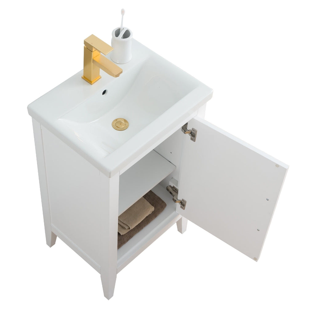 Meuble-lavabo simple Vanity Art 20, 24 ou 30 avec dessus en céramique