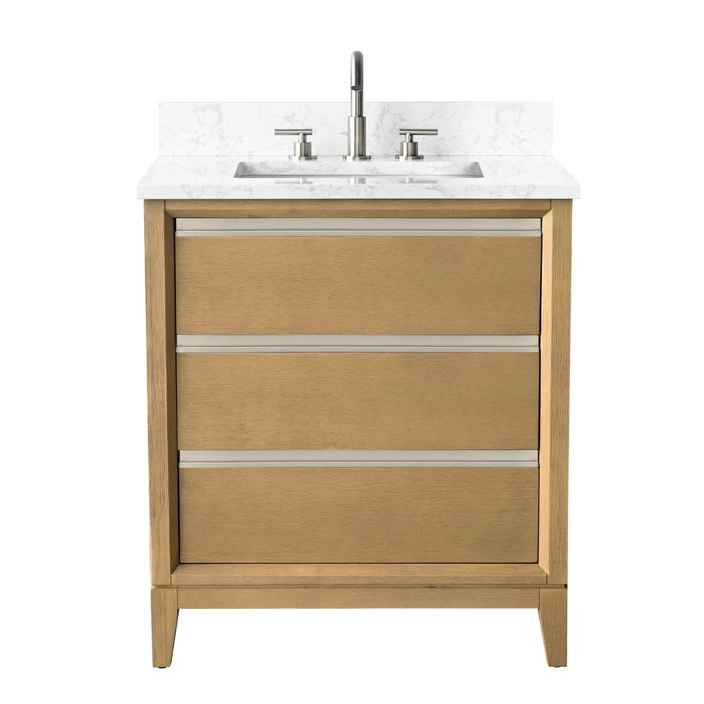 Meuble-lavabo de salle de bain Vanity Art avec lavabo en céramique et plateau en marbre reconstitué