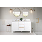 Meuble-lavabo de salle de bain Vanity Art avec lavabo en céramique et plateau en marbre reconstitué