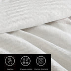 Parure de couette Vera Wang en chenille gaufrée beige à rayures