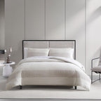 Parure de couette Vera Wang en chenille gaufrée beige à rayures