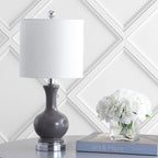 Lampe de table à LED Vermont 22 en verre/métal, blanche (lot de 2) par JONATHAN Y