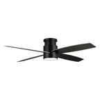 Ventilateur de plafond encastré WINGBO 44/52 pouces avec éclairage et télécommande, 4 pales réversibles