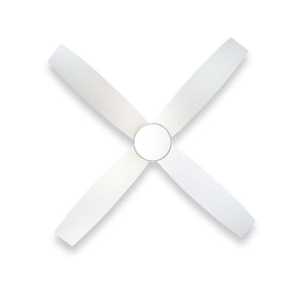 Ventilateur de plafond encastré WINGBO 44/52 pouces avec éclairage et télécommande, 4 pales réversibles