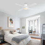 Ventilateur de plafond encastré WINGBO 44/52 pouces avec éclairage et télécommande, 4 pales réversibles