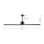 Ventilateur de plafond d'intérieur WINGBO 54 pouces avec moteur à courant continu sans éclairage - N/A