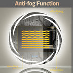 Miroir de salle de bain tactile à LED étanche, antibuée, à intensité variable