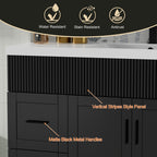 Ensemble de meuble-lavabo Wavy Line 30/36/48 avec lavabo et robinet