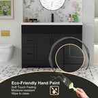 Ensemble de meuble-lavabo Wavy Line 30/36/48 avec lavabo et robinet