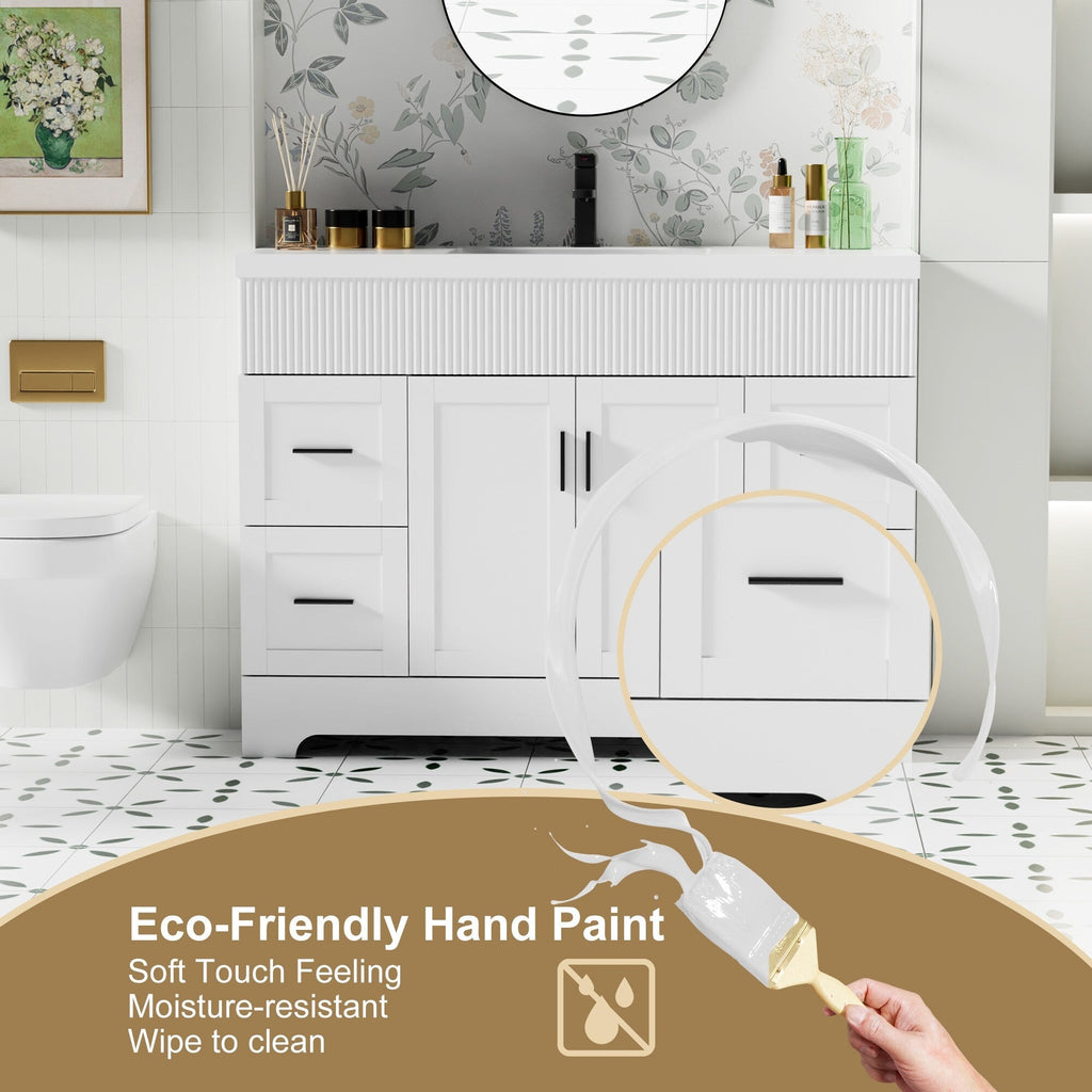 Ensemble de meuble-lavabo Wavy Line 30/36/48 avec lavabo et robinet