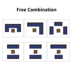 Ensemble de canapés d'extérieur sectionnels rembourrés en osier et acier, 7 pièces