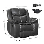 Fauteuil inclinable chauffant et massant en cuir durable à siège large