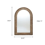 Miroir mural en arc avec cadre en bois, miroir mural de salle de bain - 39,25 H x 25,87 L x 1,5 P