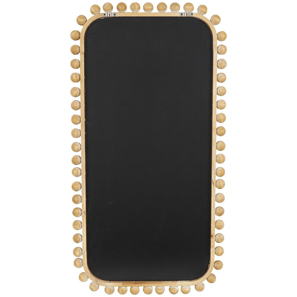 Miroir mural en bois avec cadre perlé - Marron - Roche River Decor