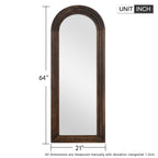Miroir mural en bois de style échelle - 64 x 21 cm