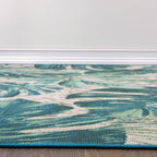 Tapis d'intérieur/extérieur contemporain à motif floral tropical de la World Rug Gallery