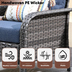 Ensemble de conversation de 4 pièces pour patio extérieur XIZZI avec table