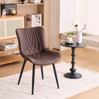 Lot de 2 chaises de salle à manger modernes en cuir rembourré sans accoudoirs