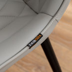 Lot de 2 chaises de salle à manger modernes en cuir rembourré sans accoudoirs