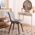 Lot de 2 chaises de salle à manger modernes en cuir rembourré sans accoudoirs