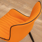 Lot de 2 chaises de salle à manger modernes en cuir rembourré sans accoudoirs