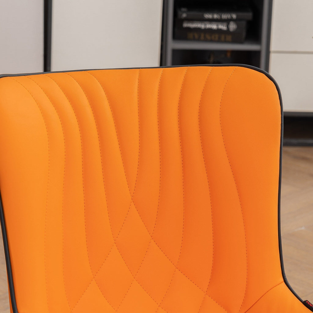 Lot de 2 chaises de salle à manger modernes en cuir rembourré sans accoudoirs