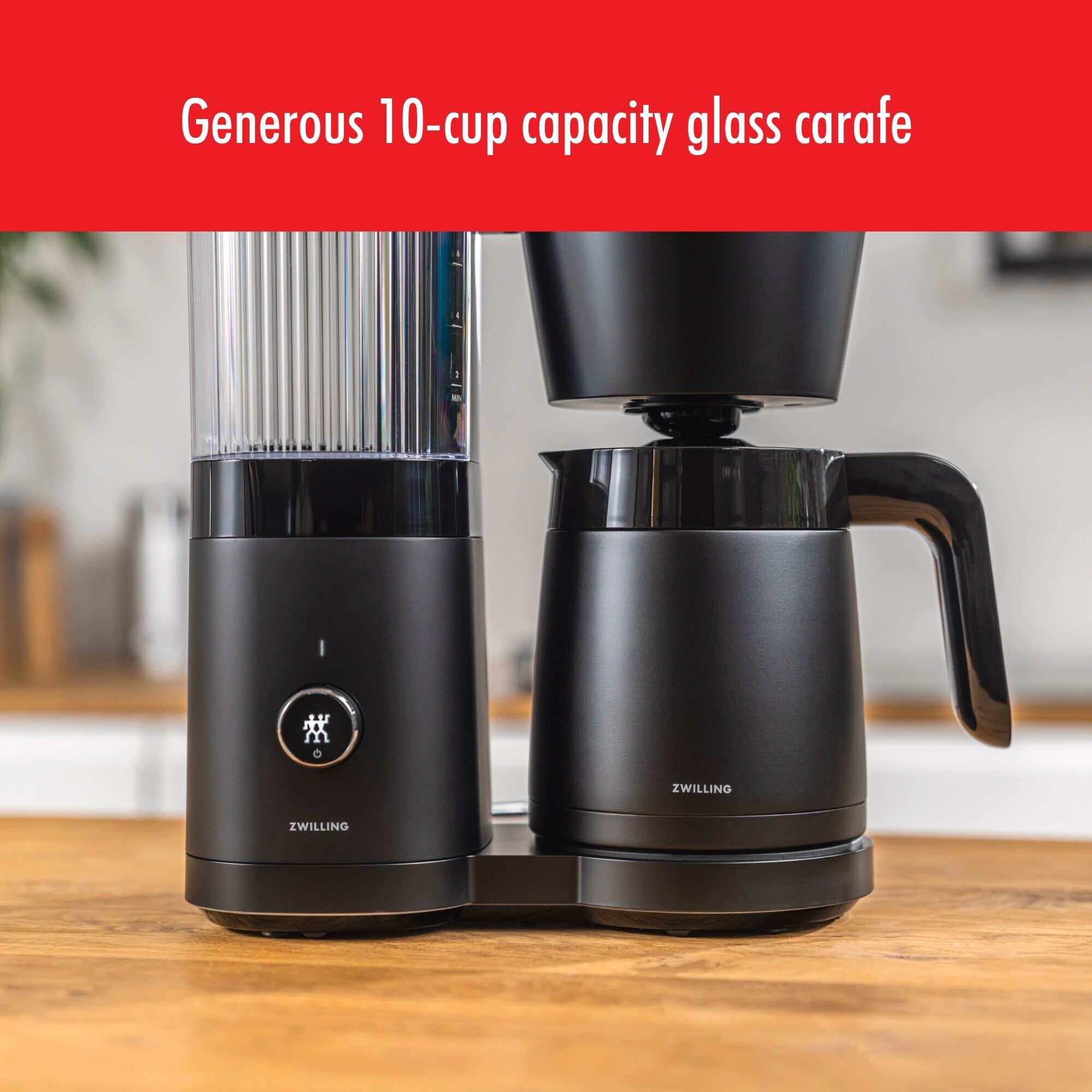 Cafetière filtre ZWILLING Enfinigy avec carafe isotherme 10 tasses, récompensée par le SCA Golden Cup Standard - 2,5 pintes