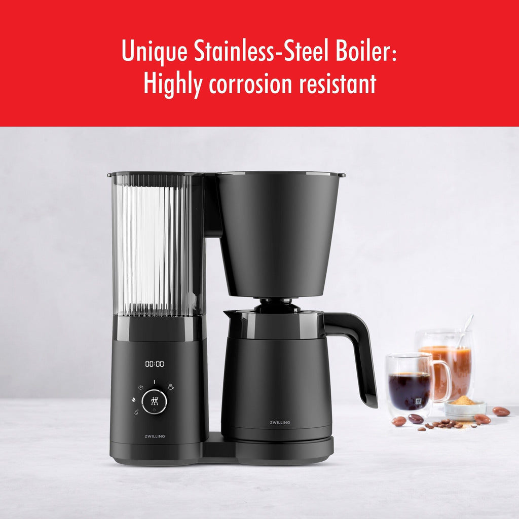 Cafetière filtre ZWILLING Enfinigy avec carafe isotherme 10 tasses, récompensée par le SCA Golden Cup Standard - 2,5 pintes